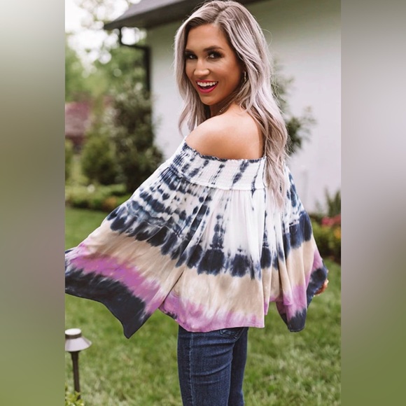 #15 Tie Dye Off Shoulder Top - Picture 4 of 8